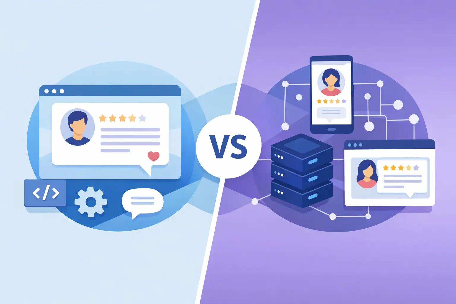 JavaScript Widget vs API Testimonials: Which Fits?